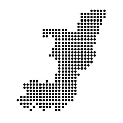 Obraz premium Republic of the Congo country dotted map. Black spot pixel illustration isolated on white background. Vector circle mosaic.
