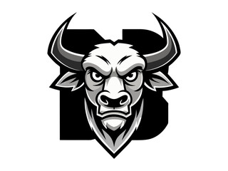 Fototapeta premium Fierce Bull Mascot Emblem Logo for Esports Branding