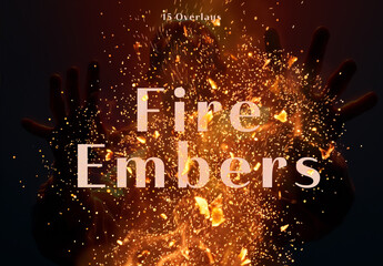 15 Ember Fire Sparks Overlay Isolated On Black Background
