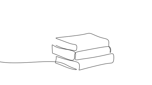 Book Stack Light Bulb Self Drawing Animation Creative Idea