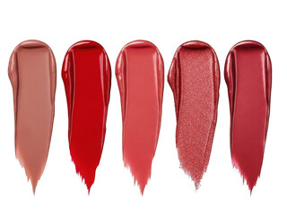 Vibrant lipstick swatches in various shades and finishes