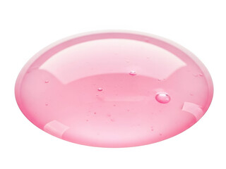 Vibrant pink liquid droplet on transparent background