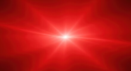 Bright Red Starburst Light Flare with Rays Background