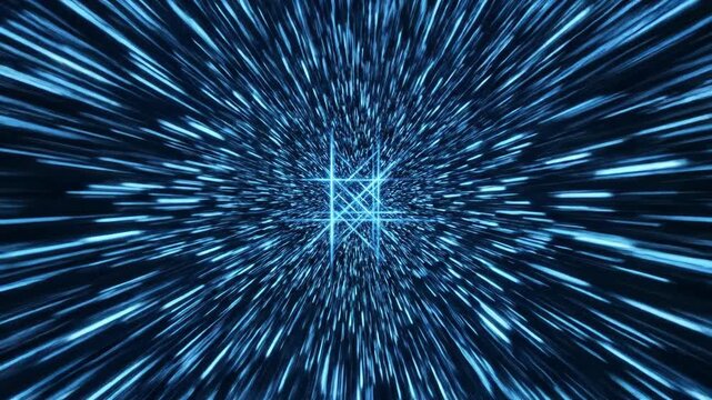Futuristic Neon Warp Tunnel of Light.