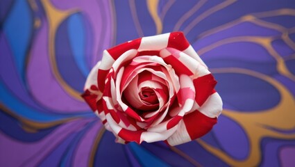 Red and White Striped Rose