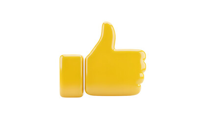 Yellow Thumbs Up Icon on White Background
