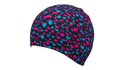 Heart Pattern Swim Cap PNG with Alpha Channel for Athletes
