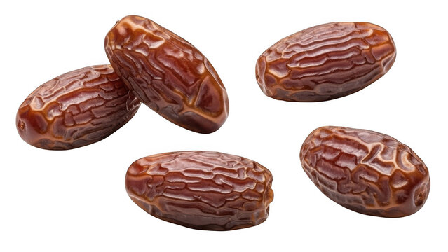 Five dates isolated on transparent background
