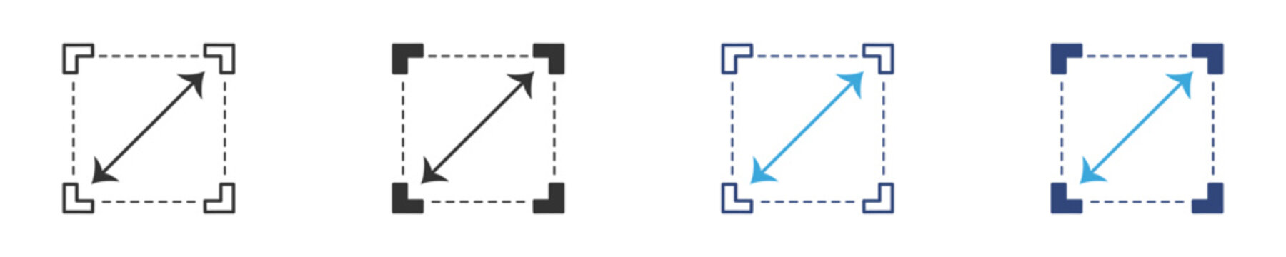 Square size icon set, vector illustration  . 