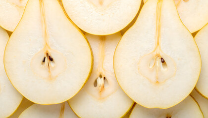 Fresh pear slices background texture pattern