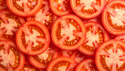 Fresh red tomato slices background texture pattern