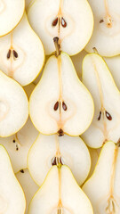 Fresh pear slices background texture pattern