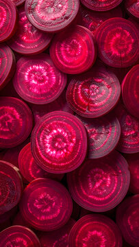 Fresh red beetroot slices background texture pattern