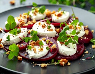 Rote-Bete-Carpaccio mit Ziegenk&auml;se