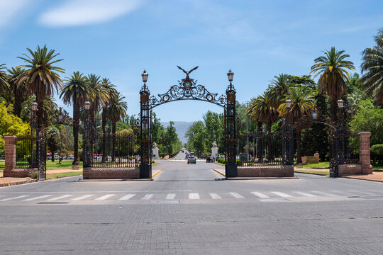 View of the beautiful gate to the entrance to General San Martin Park - Mendoza, Argentina