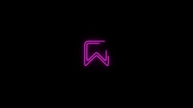  bookmark icon glowing neon sign animated video 