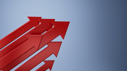 A group of arrows pointing in one direction arrow