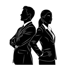 Businessman and businesswoman in suits Isolated On Transparent Background.
