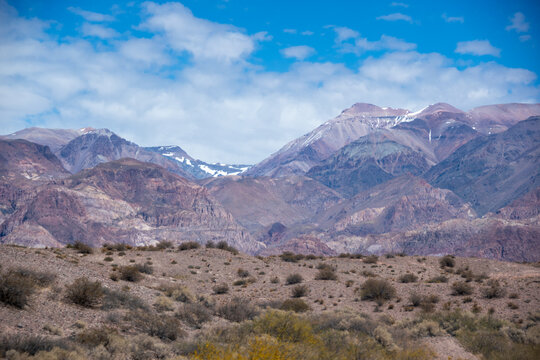 Landscape of the Andes Mountain from Uspallata - Mendoza, Argentina