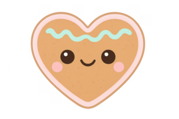 Cute heart cookie with smiling face for valentine's day