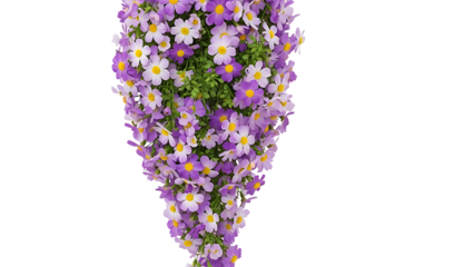 Vibrant flower bouquet isolated on transparent background