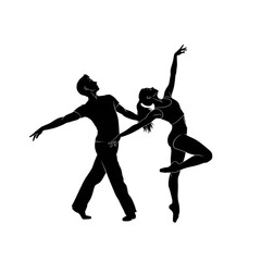 Silhouette of dancing couple in motion Isolated On Transparent Background.