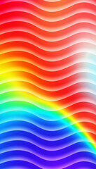 Vibrant rainbow colored wavy lines pattern background
