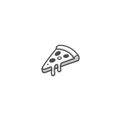 Fresh pizza logo icon flat vector design