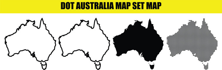 set of vector illustration dot map of Australia