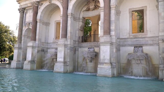 Fountain of the Acqua Paola, the Baroque style fountain nestled on the Janiculum Hill in Rome, Italy.

