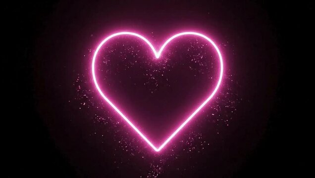 Glowing pink arrow pointing right with sparkling trail on dark background