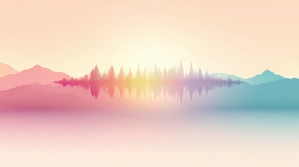 World Hearing Day Banner Features Abstract Soundwave Fading Into Silence With Soft Gradients and a Clean Design for Awareness and Listening