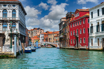 Grand Canal in Venice, Italy. Architecture and landmarks of Venice. Venice postcard
