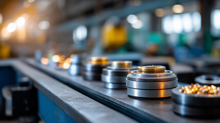 Containers height different types metal sorting remelting metal products waste processing visualization material recovery display industrial recycling operation defocused