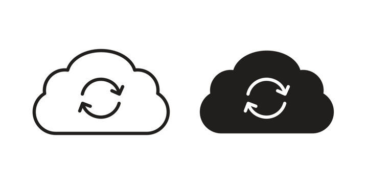 Cloud sync icons or logo isolated sign symbol vector illustration - high quality black style vector icons