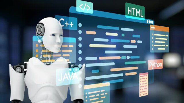 AI artificial intelligence assists software development through smart coding tools, virtual assistant debugging, and intelligent automation in digital product creation. Epoch