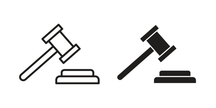 Gavel icons or logo isolated sign symbol vector illustration - high quality black style vector icons