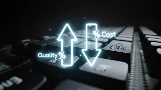 Business concept showing cost reduction and quality increase using Lean, Six Sigma, and Total Quality Management (TQM) to enhance efficiency, value, and customer satisfaction. Muxer