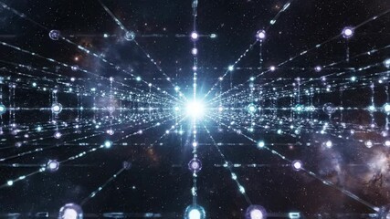 Vast Digital Network of Light Particles in Motion.