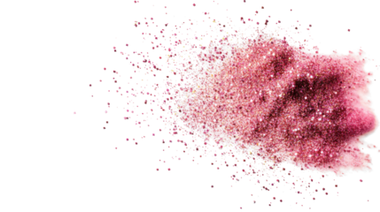 Pink Glitter Blast on Transparent Background