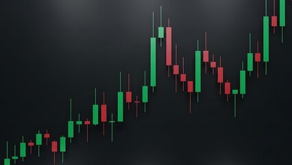 Financial Market Candlestick Chart Analysis with Upward Trend and Volatility