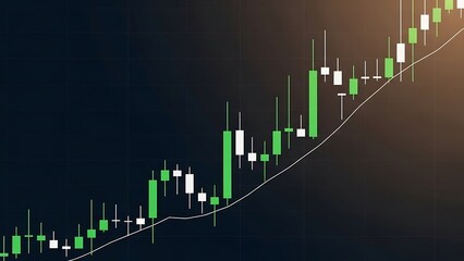 Naklejka premium Financial Markets Analysis Bullish Trend with Candlestick Chart and Moving Average