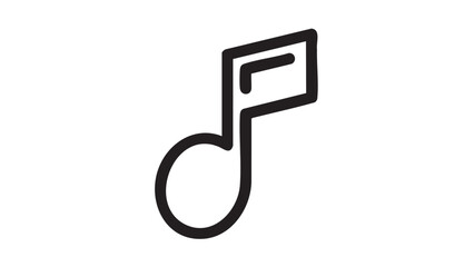 A black musical note symbol on a white background viewed from directly above