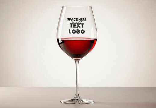 Wine Glass Logo or Text Mockup
