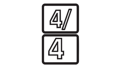 Simple graphic illustration of stacked fraction symbols on a plain white background