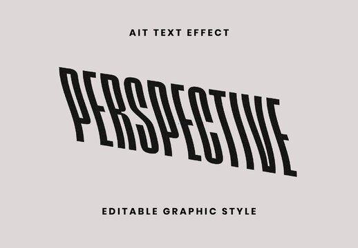 Black Warped Perspective Text Effect Slanted Groovy Font