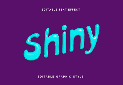 Blue Plastic Text Effect Glossy Bubble Font