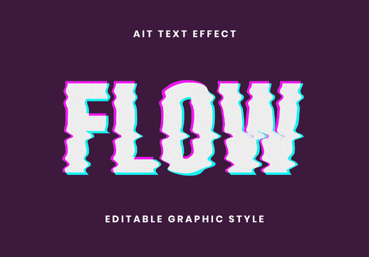 Fuchsia And Blue Wave Distortion Text Effect Glitch Chromatic Font