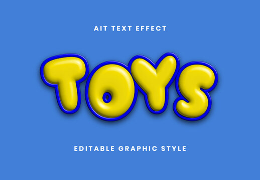 Glossy Rubber Toy Text Effect