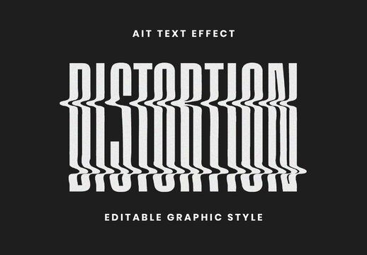 White Wave Distortion Text Effect Vertical Glitch Font